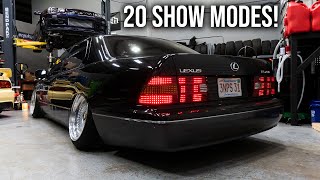 VIP LS400 Build Part 7 Installing CRAZY Chasing LED JDM Tail Lights [upl. by Julienne]