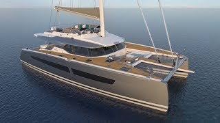 Fountaine Pajot 67  The 195m catamaran at Cannes 2018 boatshow [upl. by Dlaniger]