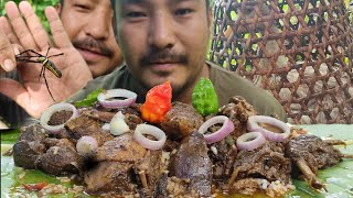 eating duck meat  duck meat recipe  jungle vlog [upl. by Yeldarb120]