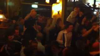 Chelsea  Barcelona  Torres goal celebration in Fulham Broadway Pub champions league [upl. by Ennoira381]