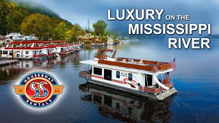 S amp S Houseboat Rentals  Mississippi River Pool 9 Luxury Vacation  Lansing Iowa [upl. by Hayidah]