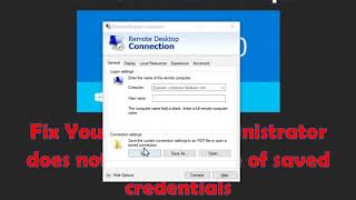 Fix Your System administrator does not allow the use of saved credentials [upl. by Thackeray718]