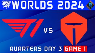 T1 vs TES Highlights Game 1  Worlds Quarterfinals 2024  T1 vs Top Esports by Onivia [upl. by Jahncke]