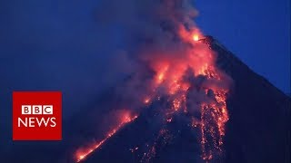 Timelapse of Philippines volcano eruption  BBC News [upl. by Aurore]