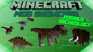 FOSSILS amp ARCHEOLOGY  Minecraft Mod Showcase DINOSAURS [upl. by Innavoij]