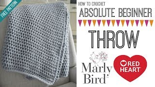 How to Crochet Beginner Crochet Throw Right Handed [upl. by Wallach]