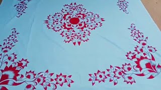 Best Bedsheet Painting Design Easy Handmade Chadar Ka Phool [upl. by Eseryt733]