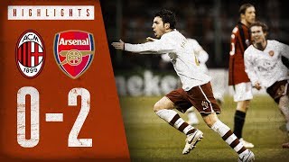 Fabregas from 30 yards  AC Milan 02 Arsenal  March 4 2008  Arsenal Classics [upl. by Eveiveneg]