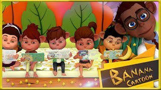 Five Little Monkeys Jumping On The Bed  Children Nursery Rhyme  Banana Cartoon Song HD [upl. by Alleyn362]