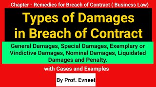 Types of Damages in Breach of Contract  Kinds of Damages in Breach of Contract  In Hindi [upl. by Stu]