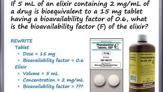 Calculations  Bioavailability and Pharmacokinetics [upl. by Gibbie]