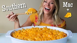 Cheesy Southern Mac and Cheese MUKBANG  Recipe [upl. by Jakie]