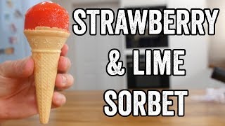 Strawberry amp Lime Sorbet Recipe [upl. by Noyk]