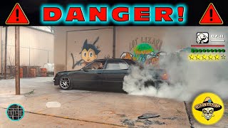 Drifing an AUTOMATIC Lexus LS400 at OUR SHOP THE LOT LIZARD  4K [upl. by Solram]