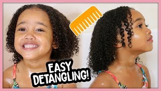 Kids Curly Hair Wash Day Routine for Easy Detangling [upl. by Marcia]