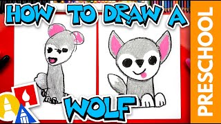 How To Draw A Wolf or Husky  Preschool [upl. by Manfred]