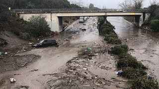 Extreme Rain Causes Deadly Mudslides in California [upl. by Brewer]