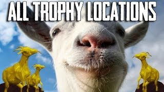 Goat Simulator ALL TROPHY LOCATIONS GUIDE [upl. by Ibbor]