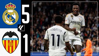 Real Madrid 51 Valencia  HIGHLIGHTS  LaLiga 202324 [upl. by Atilef]