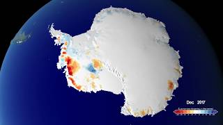 25 Years of Antarctic Land Ice Elevation Change Anomalies West Coast Fly Over [upl. by Slosberg]