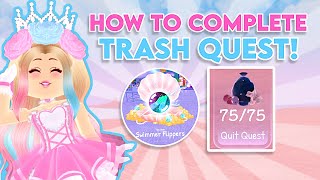 EASY HOW TO WIN THE TRASH QUEST IN ROYALE HIGH Royale High Diamond Beach Update Wave 2 Tutorial [upl. by Azeria]