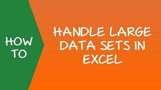 Excel Tip to Handle Large Data Sets [upl. by Nylaj868]