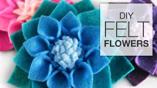 DIY Felt Flowers  No Sew Fabric Flower Tutorial [upl. by Christenson]