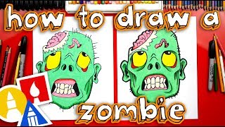 How To Draw Zombie Head For Halloween [upl. by Four]