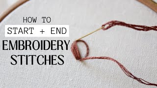 How to start and end embroidery stitches [upl. by Nidya354]