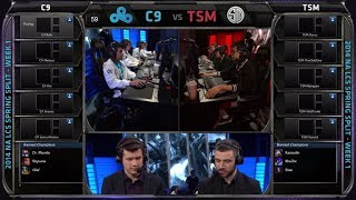 Cloud 9 vs TSM  2014 NA LCS Spring split Season 4 W1D1  C9 vs TSM G1 [upl. by Sasnak]