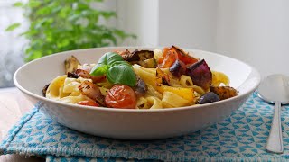 Pasta mit Ofengemüse Rezept  Veggie Pasta with Oven Vegetables Recipe  ENG SUBS [upl. by Carew]