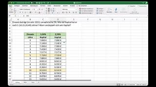 Zinseszinsen mit Tabellenkalkulation Excel berechnen [upl. by Mayor]