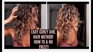 EASY CURLY GIRL METHOD  HOW TO  BEGINNERS [upl. by Kennith]