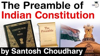 Preamble of Indian Constitution  History and meaning of keywords in the Preamble explained UPSC [upl. by Aihselat]