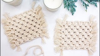 Macrame Tutorial  DIY Boho Macrame Coasters [upl. by Stoddard587]