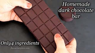 4 ingredient delicious homemade chocolate bar that you must try  Homemade dark chocolate bar recipe [upl. by Flin]