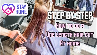 HOW TO CUT A ONE LENGTH HAIRCUT  HAIR TUTORIAL  STEP BY STEP [upl. by Henden339]