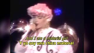 Material Girl  Madonna LYRICSLETRA 80s [upl. by Naamana]