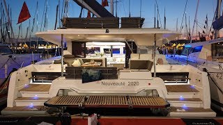 Fountaine Pajot 45 catamaran ELBA 2019  A Walkthrough at quotNighttimequot [upl. by Ynaffik944]