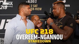 UFC 218 Alistair Overeem vs Francis Ngannou Staredown  MMA Fighting [upl. by Hsuk]