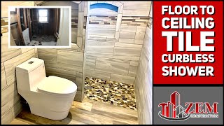 Bathroom Remodel  Bathtub to Curbless Walk In Shower  Time Lapse [upl. by Alamat652]