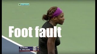 Foot fault at an extremely important point Serena at US Open 2009 [upl. by Aihsakal86]