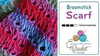 Crochet Broomstick Lace Stitch  BEGINNER  The Crochet Crowd [upl. by Lemrahs993]