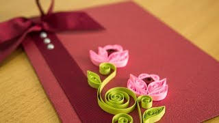 DIY Greeting Card Paper Quilling Flower Art by HandiWorks [upl. by Retsev459]