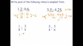 Simplifying Ratios Involving Decimals and Fractions [upl. by Peatroy]