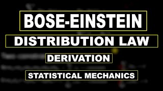 Bose and Einstein Distribution law Derivation by mathOgenius [upl. by Roos]