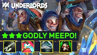 ★★★ GODLY Meepo Combos Ultimate Meepo Builds  Dota Underlords [upl. by Llemert748]