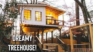 Dreamy 700sqft Treehouse Airbnb  Cabin tour [upl. by Edana]