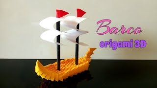 BARCO ORIGAMI 3D con POCAS PIEZAS [upl. by Erotavlas]