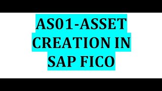 AS01How to create ASSET in SAP FICO using T code AS01 Asset creation in SAP FICOAS01 SAP AS01 [upl. by Assylla]